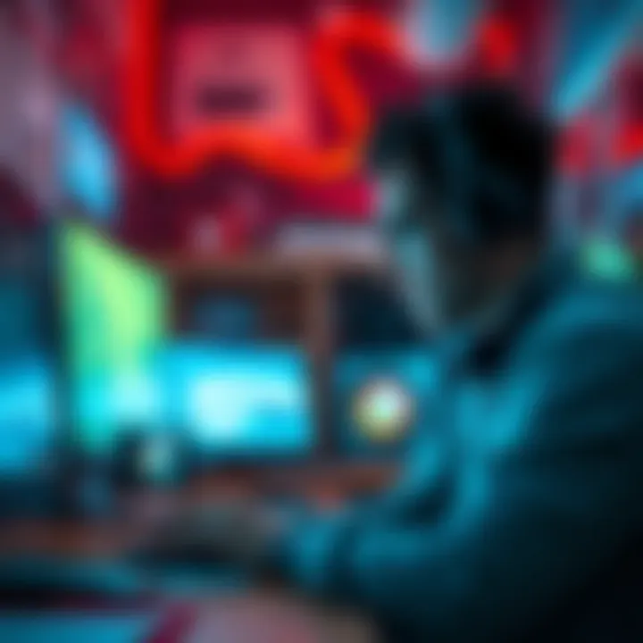 A person using a nano banana pro device to create unique images in a small workspace.