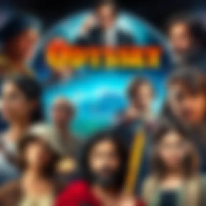 A collage showcasing a mix of indie actors and classic Hollywood stars reimagined as characters from the film Odyssey