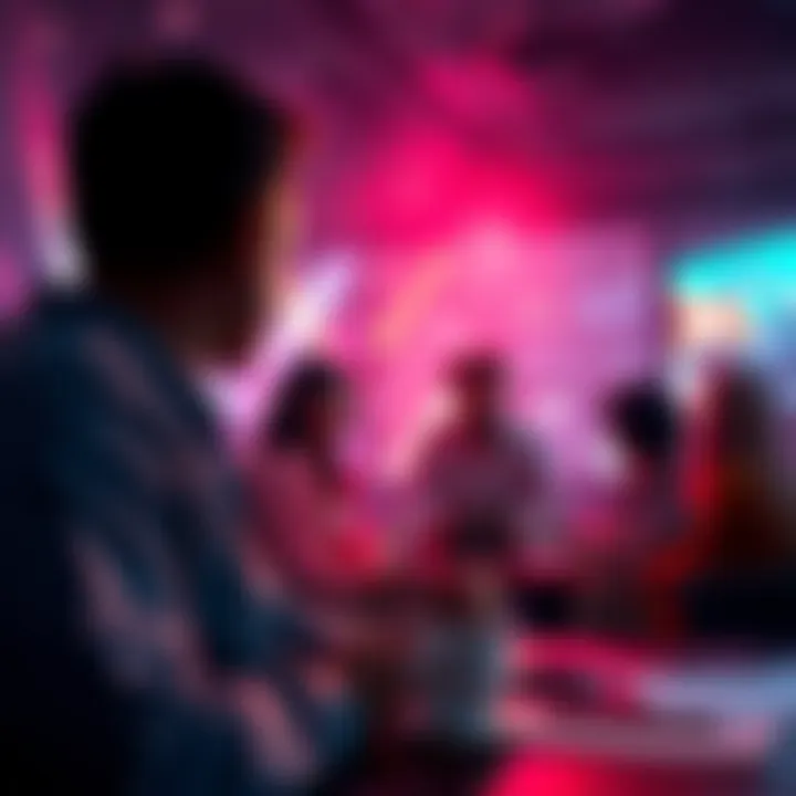 Creative Feedback in Image Texturing An artist discussing image texturing techniques with peers in a creative environment, focusing on supportive feedback.