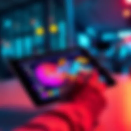A person using a digital tablet to create vibrant graphics, illustrating new guidelines for image creation.