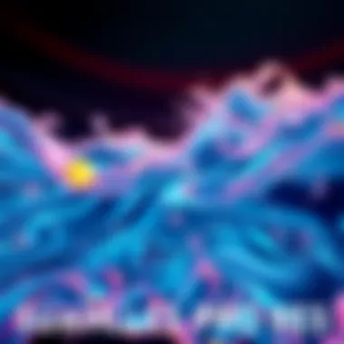 Creative Loop Design A visually striking seamless loop featuring flowing water and dynamic shapes, illustrating the creative process behind Surface Tension Pro Res.