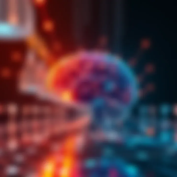 An illustration showing a brain with digital connections, symbolizing large language models generating scientific ideas.