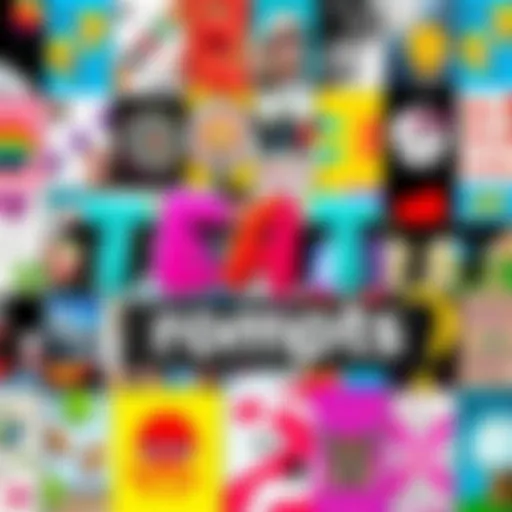 A colorful collage of various creative works generated from a shared text prompt, showcasing a range of artistic styles and ideas.