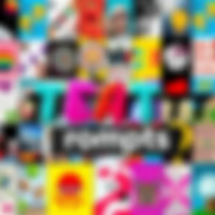 A colorful collage of various creative works generated from a shared text prompt, showcasing a range of artistic styles and ideas.