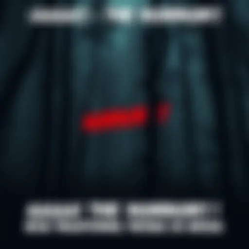 A dark and eerie forest with shadows lurking among the trees, setting an unsettling mood for horror media.