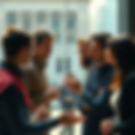 Group of individuals engaged in a conversation using street epistemology techniques to improve critical thinking skills