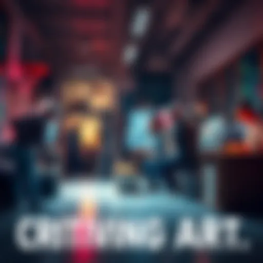 Critics Creating Art A group of artists in a studio, passionately creating new artworks that challenge anti-art styles.