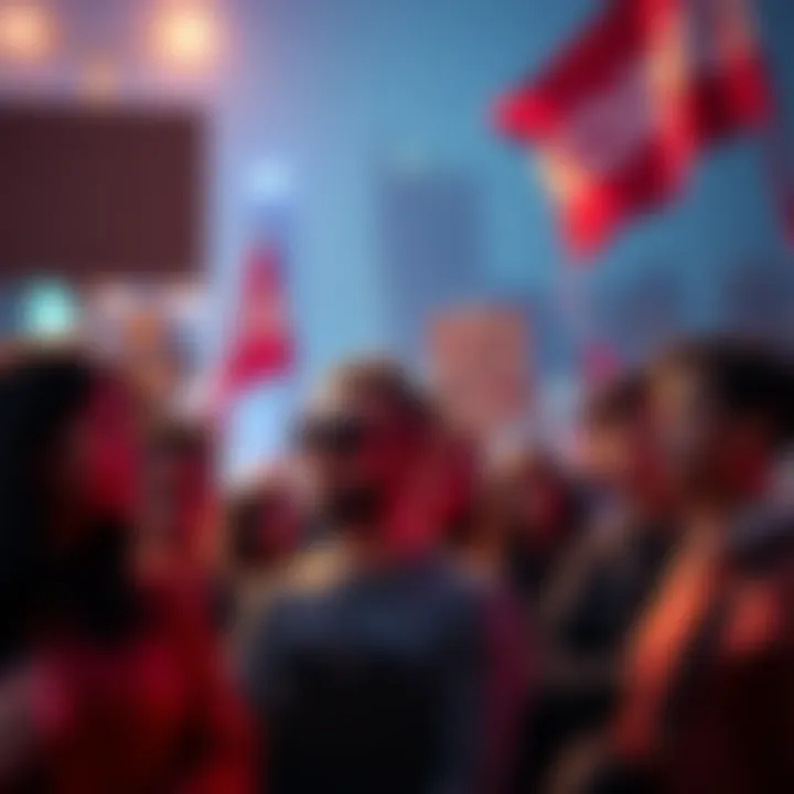 A group of people expressing disagreement during a protest about AI comparisons to social movements