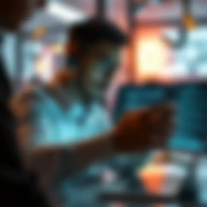 Critics Using AI Technology A person interacting with a voice assistant on a smart device, showcasing the everyday use of AI technology by critics.