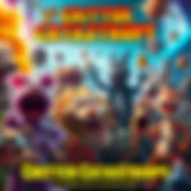 Colorful poster featuring animated critters in chaotic scenes related to the movie 'Critter Catastrophe'.
