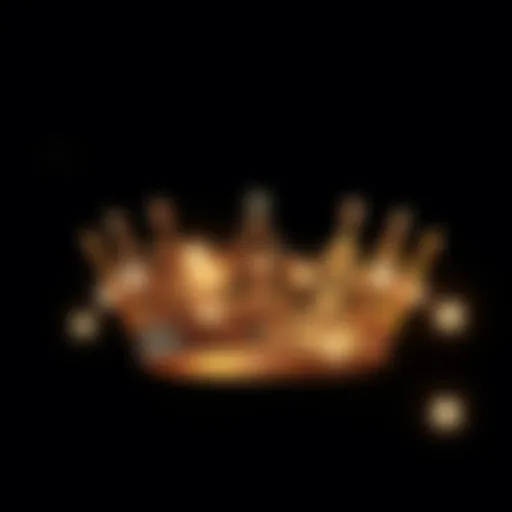 A crown adorned with stars representing authority and cosmic connection against a dark background.