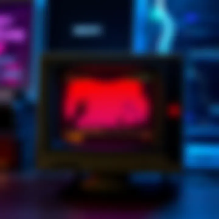 A vintage CRT monitor displaying a spooky scene from a typing horror game, with dark colors and eerie graphics.