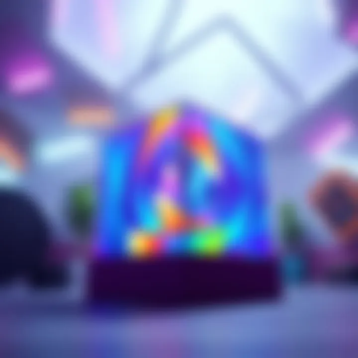 A colorful 3D cube positioned in a Unity game environment, showcasing compatibility features.