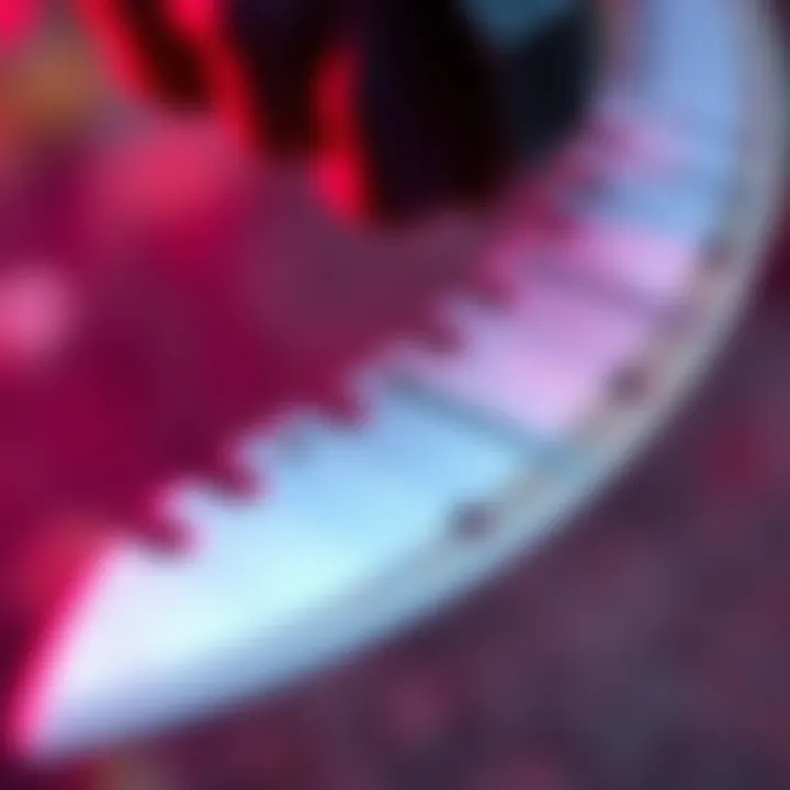 Curved Blade in Action A close-up view of a curved blade being used in gardening, showcasing its efficiency and design.