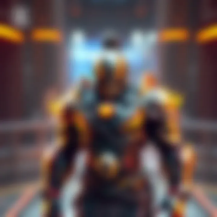 A unique game character sculpted in ZBrush, with armor designed in Blender and rigged in Maya, displayed in Unreal Engine environment.