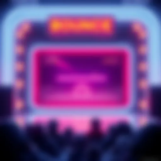 Illustration of colorful visuals inspired by CRT screens for the game Bounce!