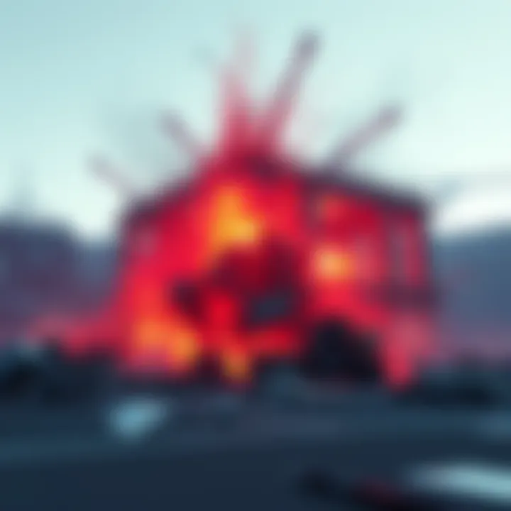 Custom Destruction System in UE5 A scene showcasing a custom destruction system in Unreal Engine 5, highlighting structural damage effects without using Geometry Collections.