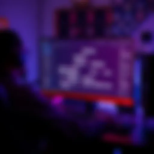 A developer creating a dialogue system in Unity, showcasing branching conversation trees on a computer screen.