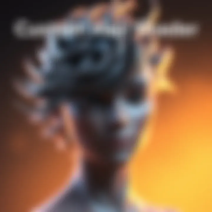 A visual representation of a 3D character with a custom hair shader applied, showcasing realistic hair strands and lighting effects.