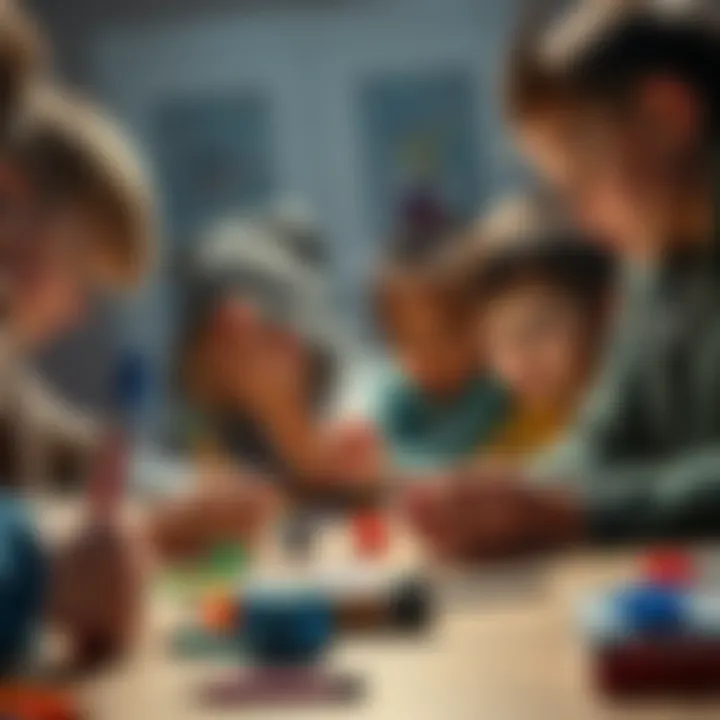 A group of siblings creating their own custom Yu-Gi-Oh cards using art supplies and their imagination.