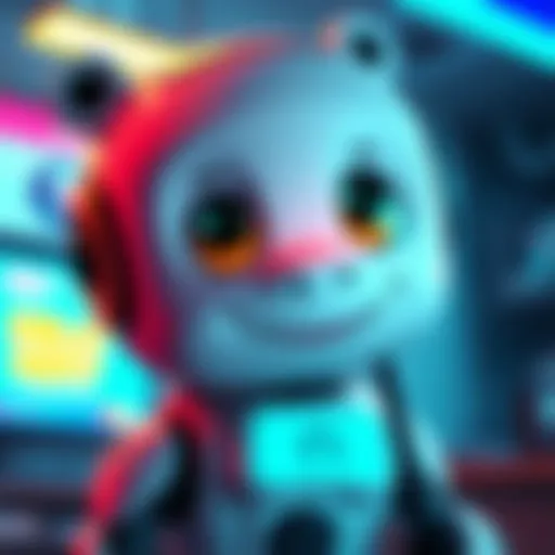 A charming cartoon character representing ChatGPT, with a friendly smile and colorful design, engaging users with its appealing look.