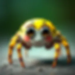 A friendly cartoon spider character with big eyes and a happy smile, designed to look adorable and reduce fears of spiders in games.