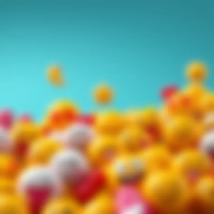 A collection of colorful and cheerful emoticons and symbols that enhance digital communication