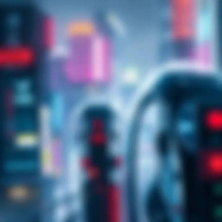 Cyberpunk Cityscape A futuristic city in 2029 with neon lights and high-tech structures, showcasing advanced technology and cybernetic elements.