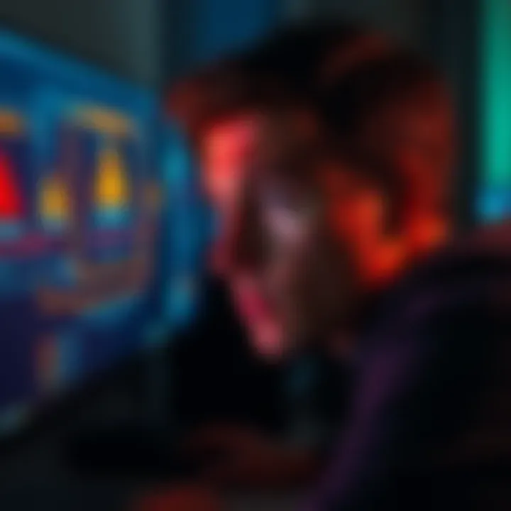 Person looking concerned at a computer screen with warning symbols, illustrating cybersecurity issues.