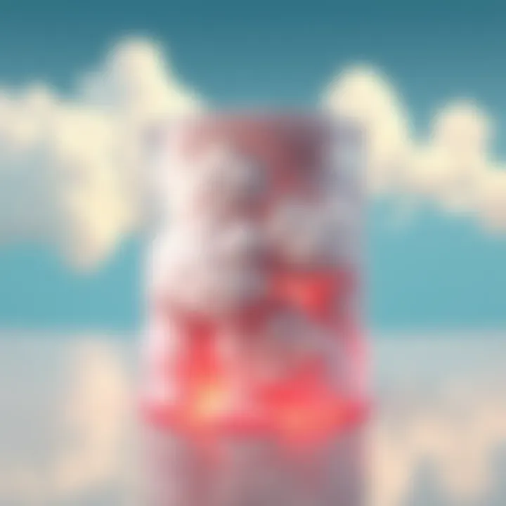 A cylindrical object in Blender displaying various cloud textures applied using the Displace modifier.