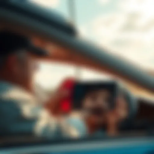 A father tossing a Nintendo Switch out of a moving car window while his child looks shocked