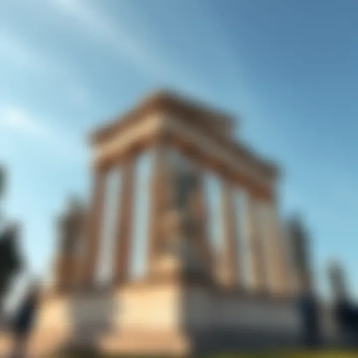 The Damocles Monument standing tall, showcasing its historical architecture against a clear sky.