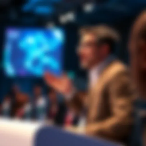 Dario Amodei, CEO of Anthropic, passionately addressing an audience about AI and tech transparency