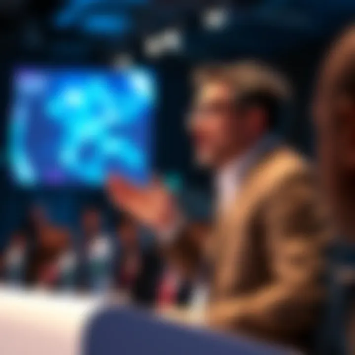 Dario Amodei, CEO of Anthropic, passionately addressing an audience about AI and tech transparency