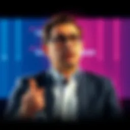 Dario Amodei speaking at a press conference about AI risks and the government ban on Fable