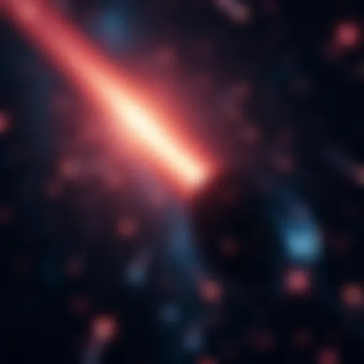An artistic representation of dark photons interacting with light in a cosmic background, symbolizing a shift in quantum physics.