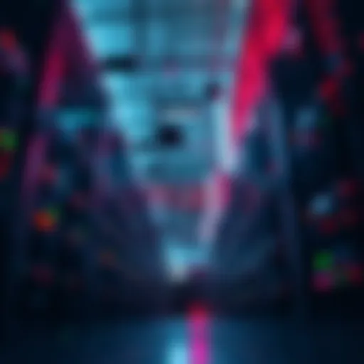 A large data center with servers, showcasing technology used for surveillance and police support