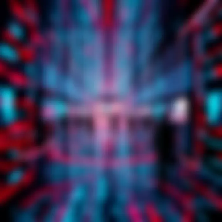 A visual representation of algorithms processing data streams from social media and shopping activities, illustrating how technology shapes daily decisions.
