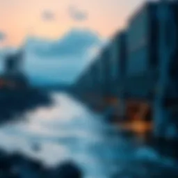 A data center next to a river with wastewater discharge point