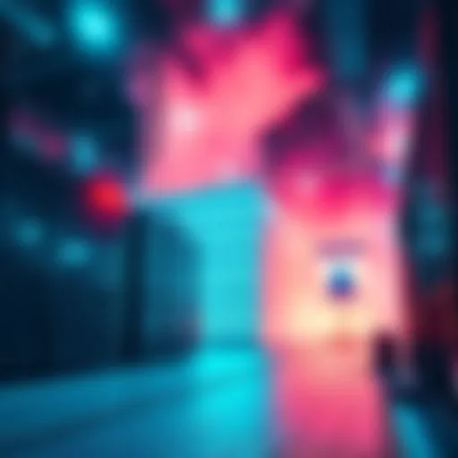 A data center building surrounded by cooling towers, with a sign about water usage nearby