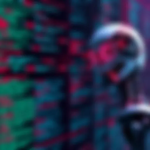 A visual representation of stolen data being altered to mislead AI outputs, showing corrupted code and a confused AI figure.