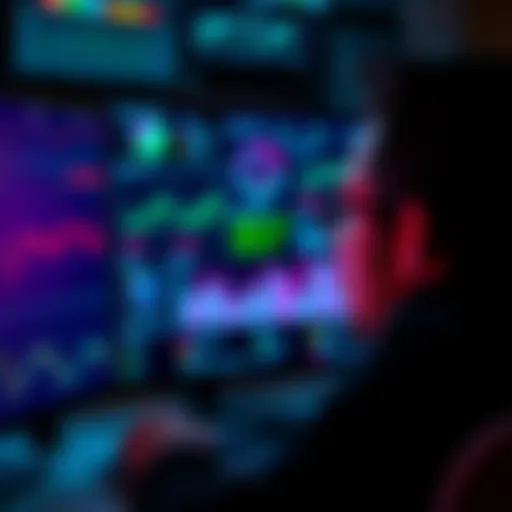 A person looking at a computer screen filled with data graphs, symbolizing data security issues in AI tools.