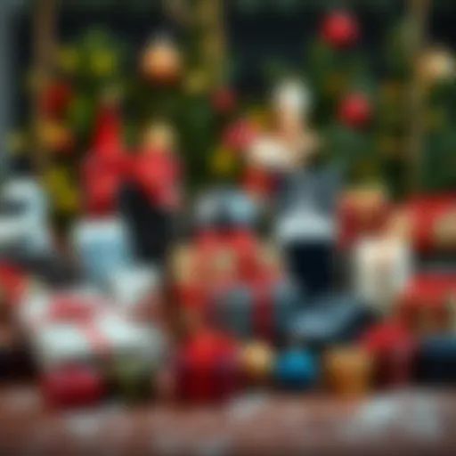 A collection of practical gifts like books, gadgets, and subscriptions for data scientists arranged on a festive background