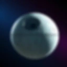 A detailed 3D representation of the Death Star created in Blender software, showcasing its iconic structure and features.