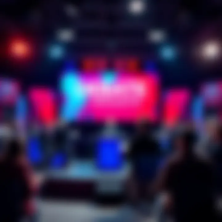 People engaging in a debate, highlighting key points and arguments on a stage