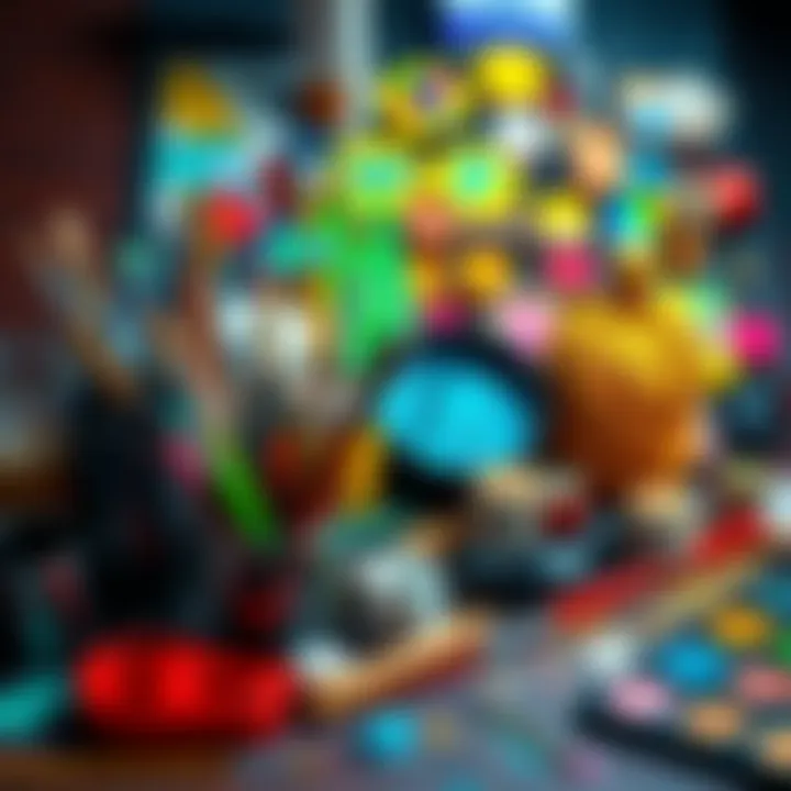 A collage of traditional art supplies and AI-generated artwork symbolizing the discussion on AI art's impact