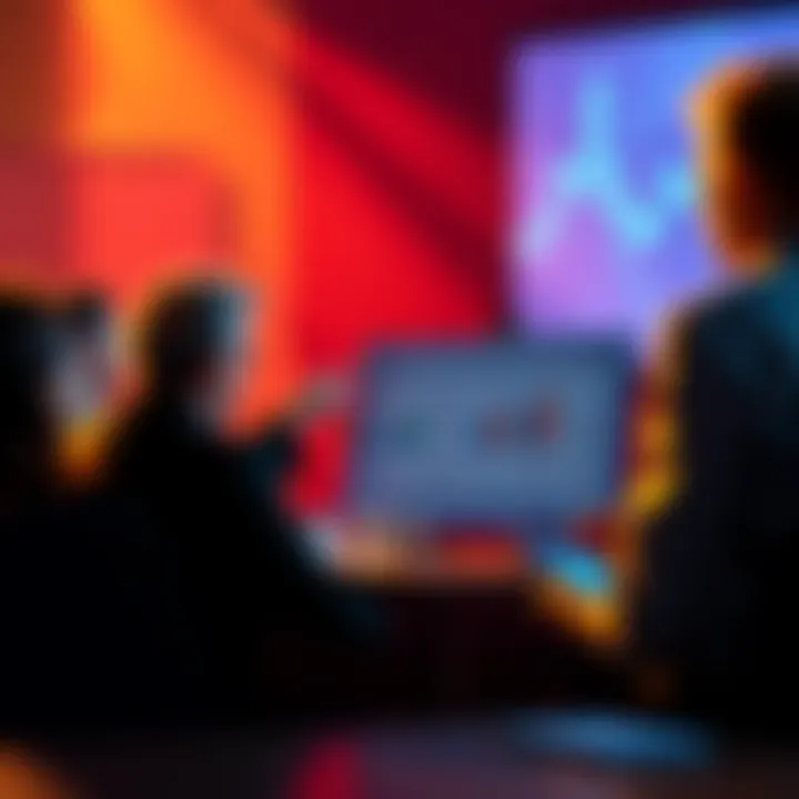 A group of people discussing ethical choices, with one person pointing out a chart of worse options, expressing concern over the rationale of unethical decisions.