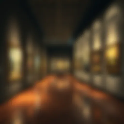 A gallery wall showing fading artworks that symbolize the decline of the anti-digital art movement