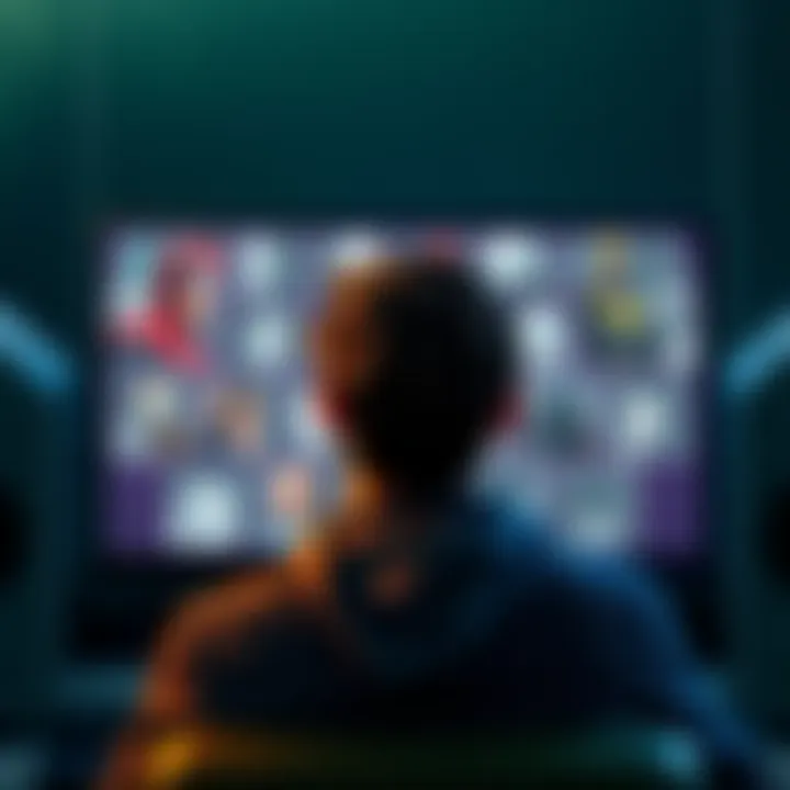 A frustrated fan looking at a computer screen filled with empty character profiles from Marvel, DC, and Star Wars, representing a decline in recognizable figures in online forums.