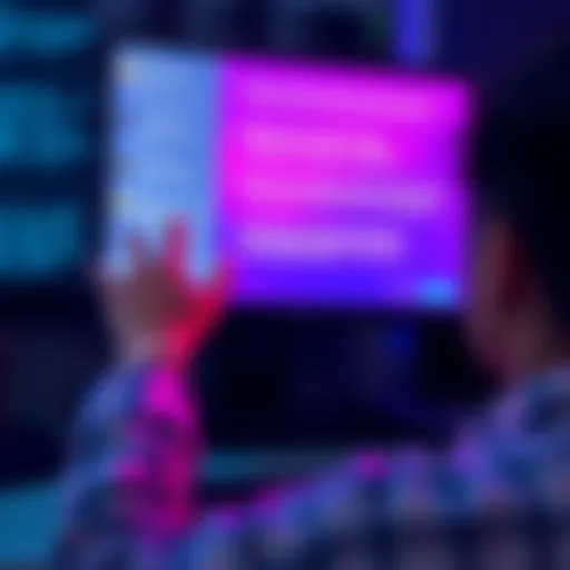A frustrated person looking at a computer screen displaying repetitive responses from a chatbot.